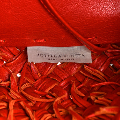Bottega Veneta Chevre Intrecciato Fringe Netted Medium Cabat Tote Red 7 of 13
