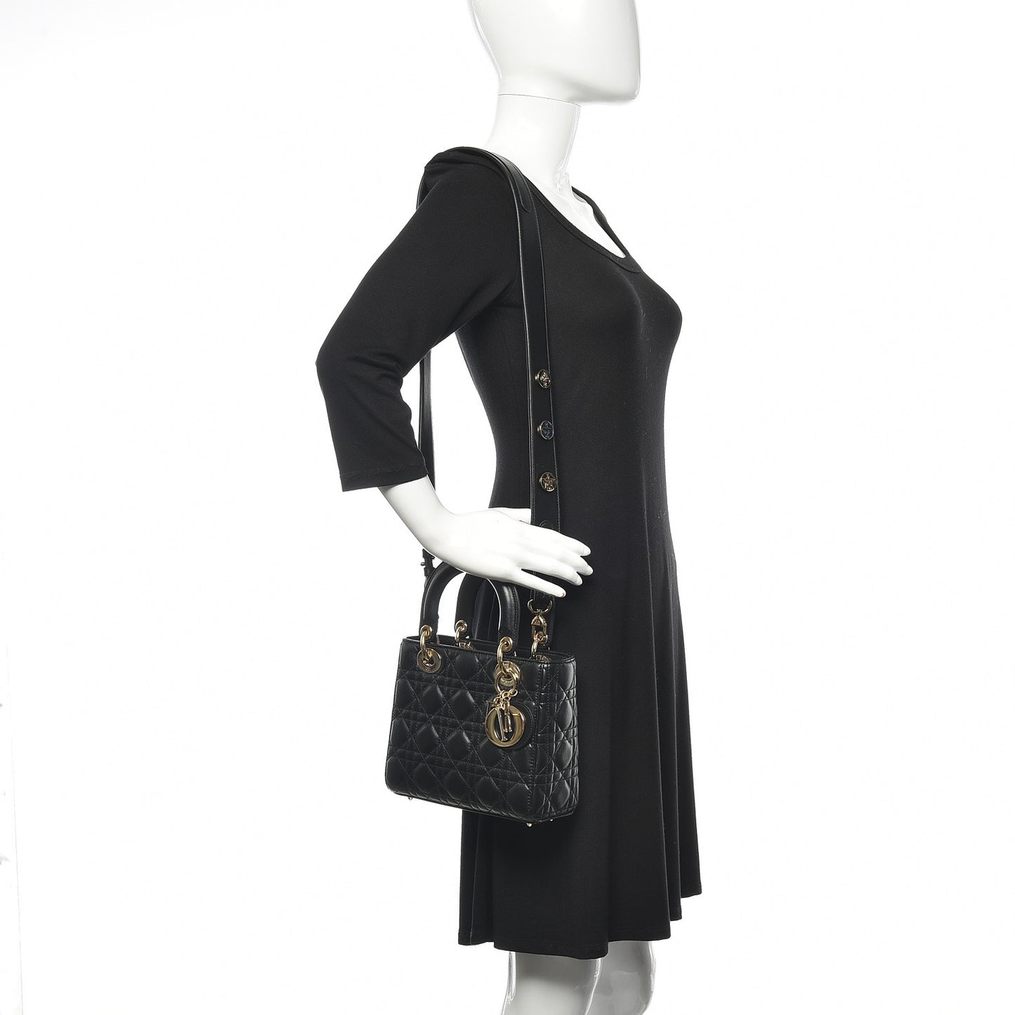 Lambskin Cannage Small My ABCDior Lady Dior Black