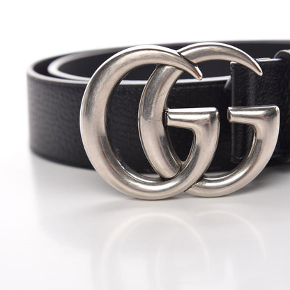 Gucci Textured Dollar Calfskin Nickel Double G 40mm Belt 90 36 Black 7 of 7