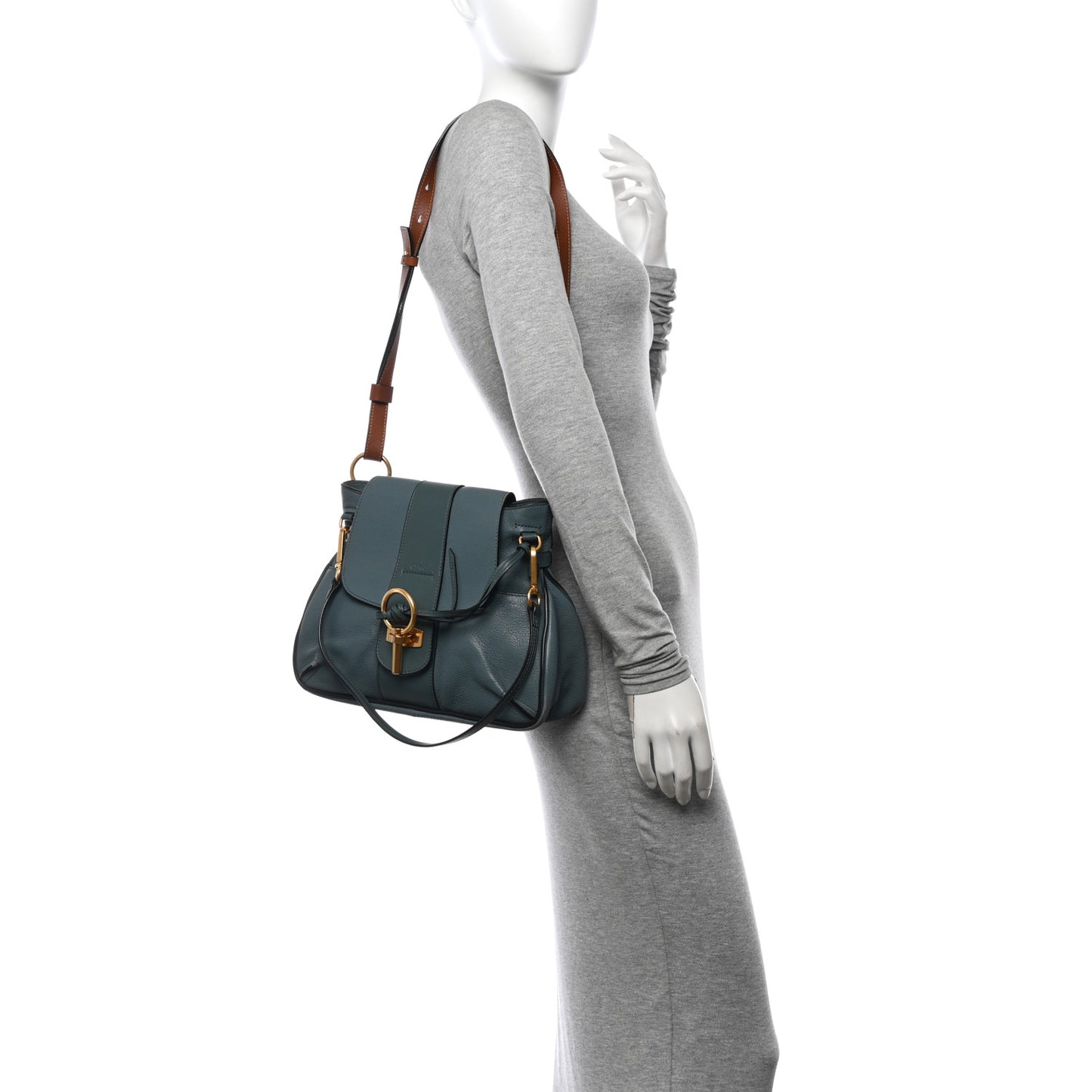 Grained Lambskin Calfskin Small Lexa Shoulder Bag Cloudy Blue