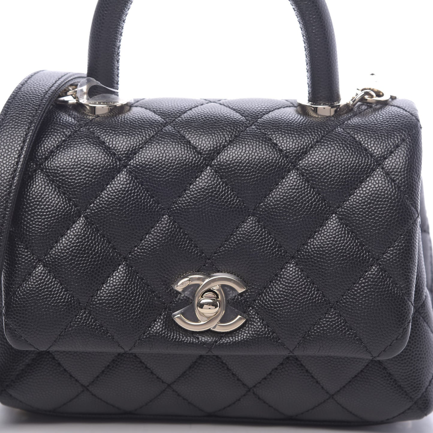 Caviar Quilted Extra Mini Coco Handle Flap Black