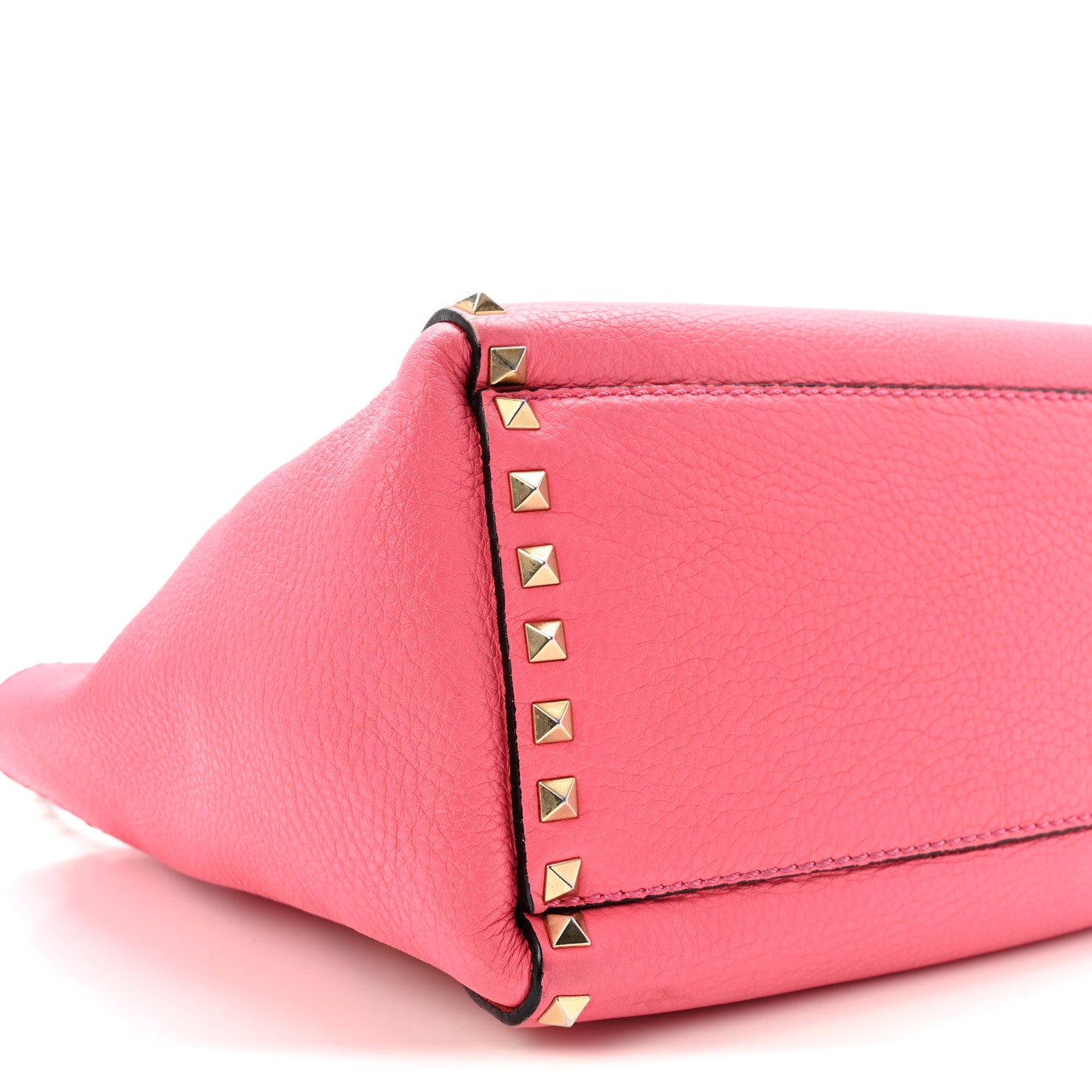 Valentino Garavani Vitello Small Rockstud Tote Fuxia Fluo 8 of 9