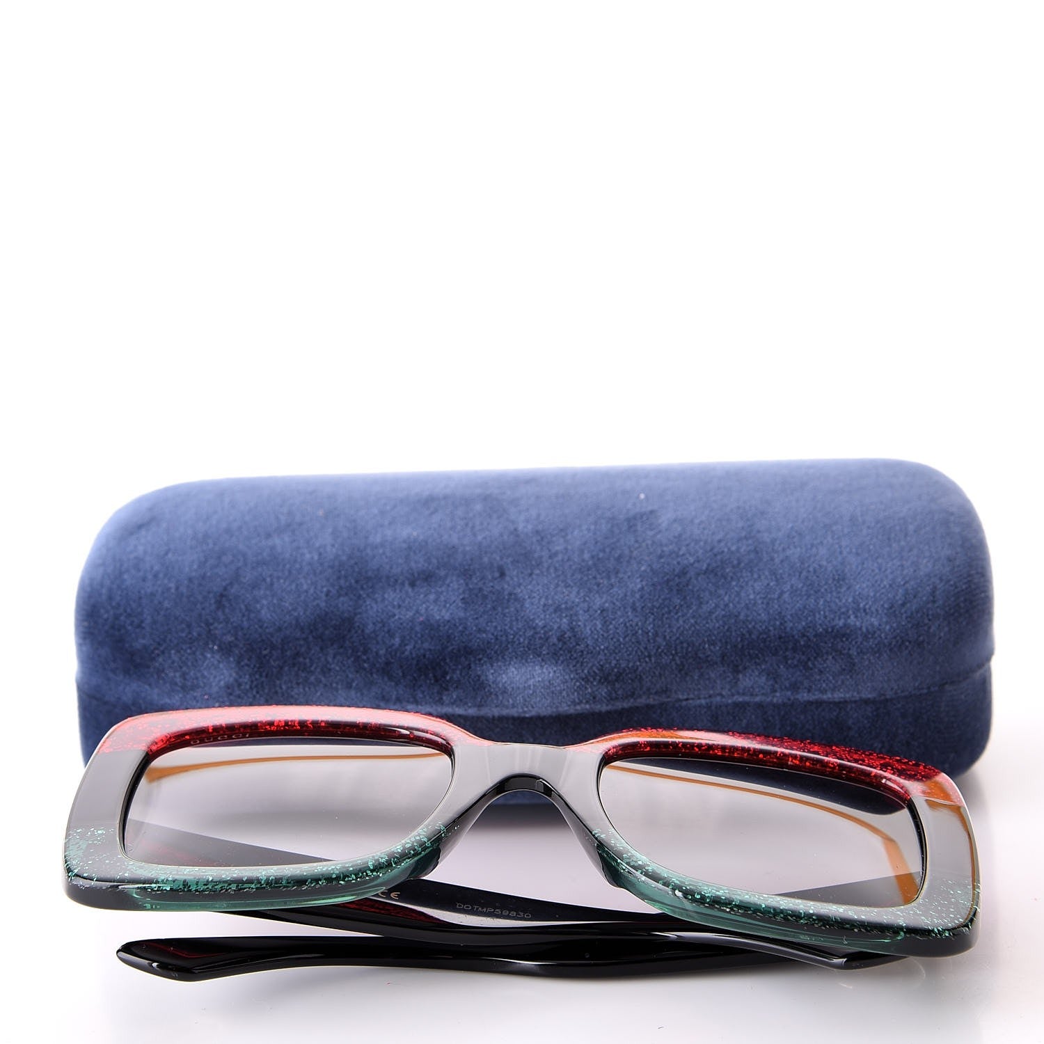 Gucci Square Frame GG0083S Sunglasses Glitter Red Black Green 8 of 8