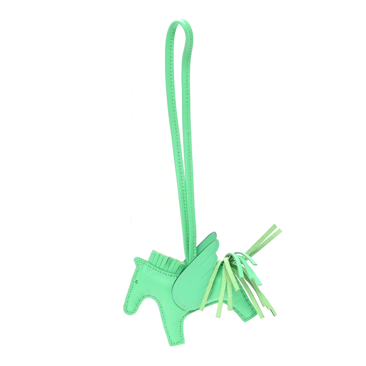 Milo Lambskin Grigri Rodeo Pegase Horse Bag Charm PM Vert Comic