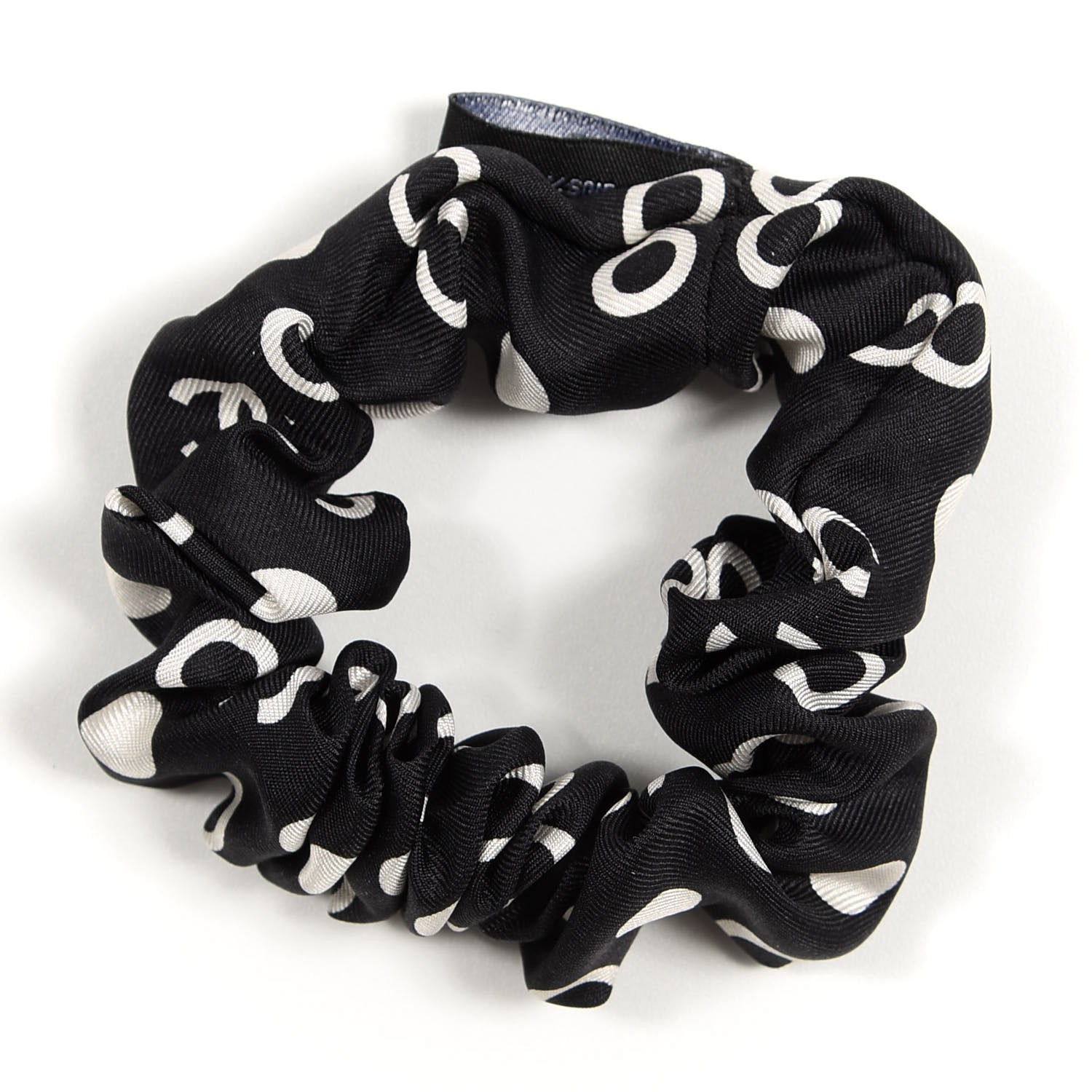 Chanel Silk CC Twilly Hair Tie Black White 6 of 6