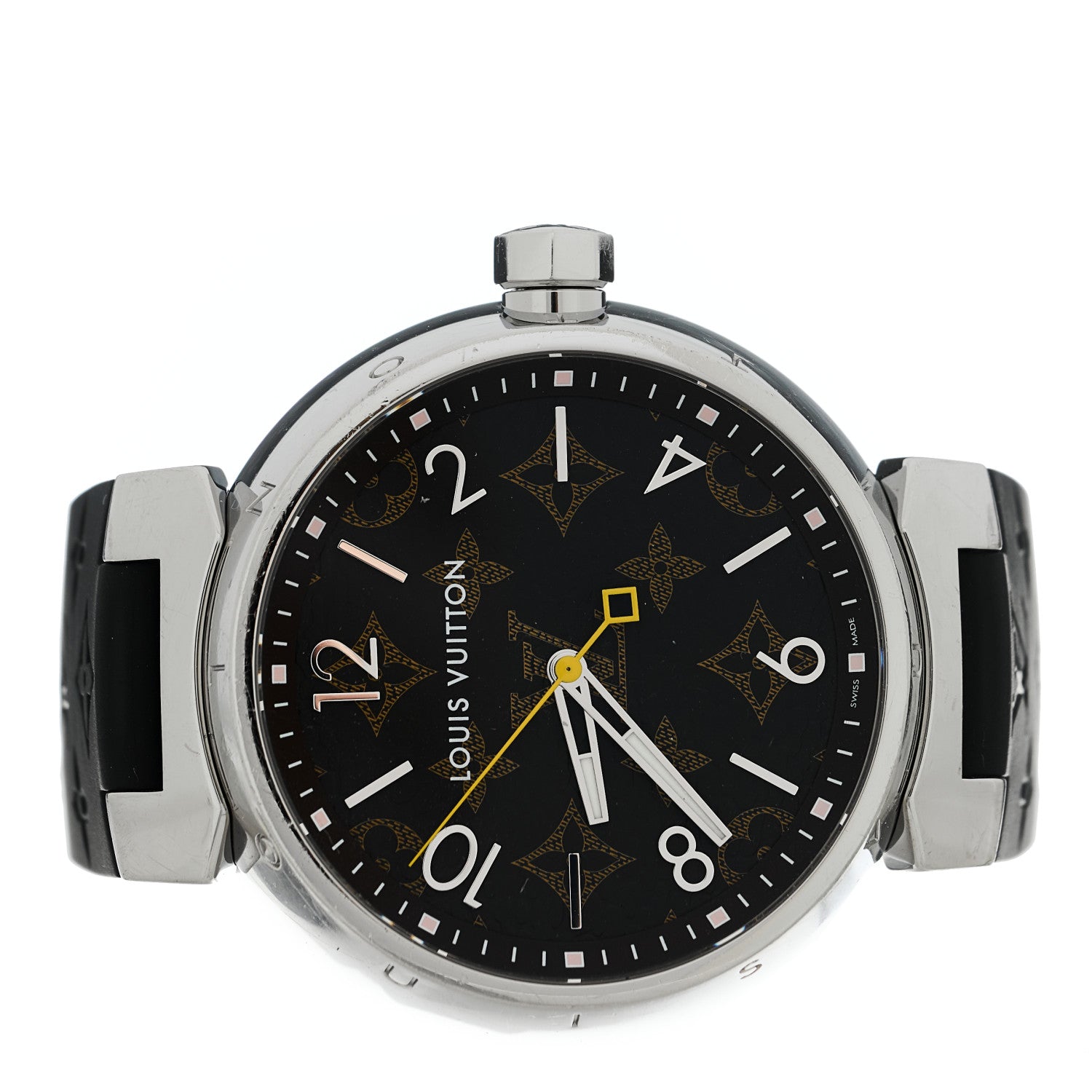 Louis Vuitton Stainless Steel Monogram 39mm Tambour Vernis Quartz Watch 2 of 8