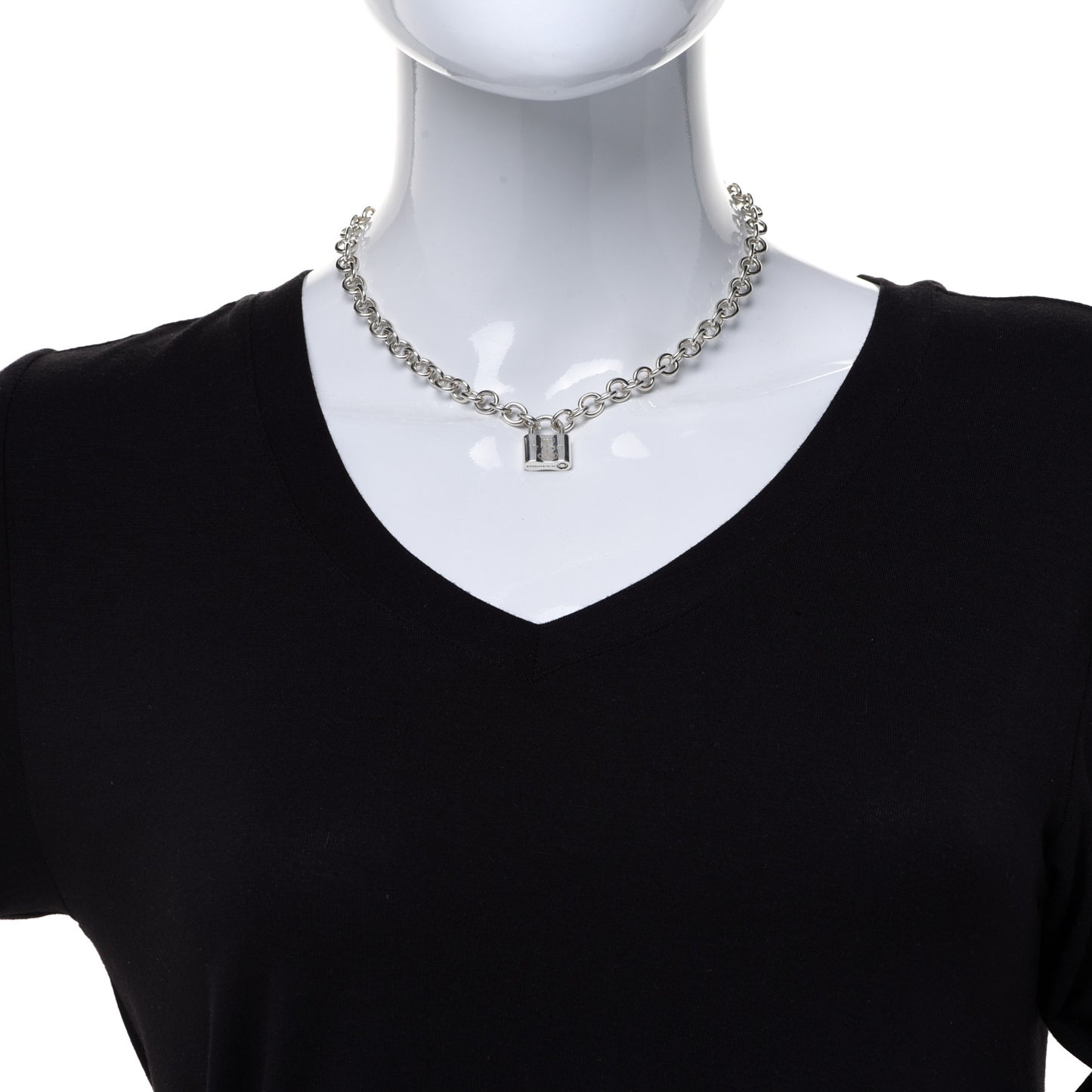Sterling Silver 1837 Lock Charm Necklace