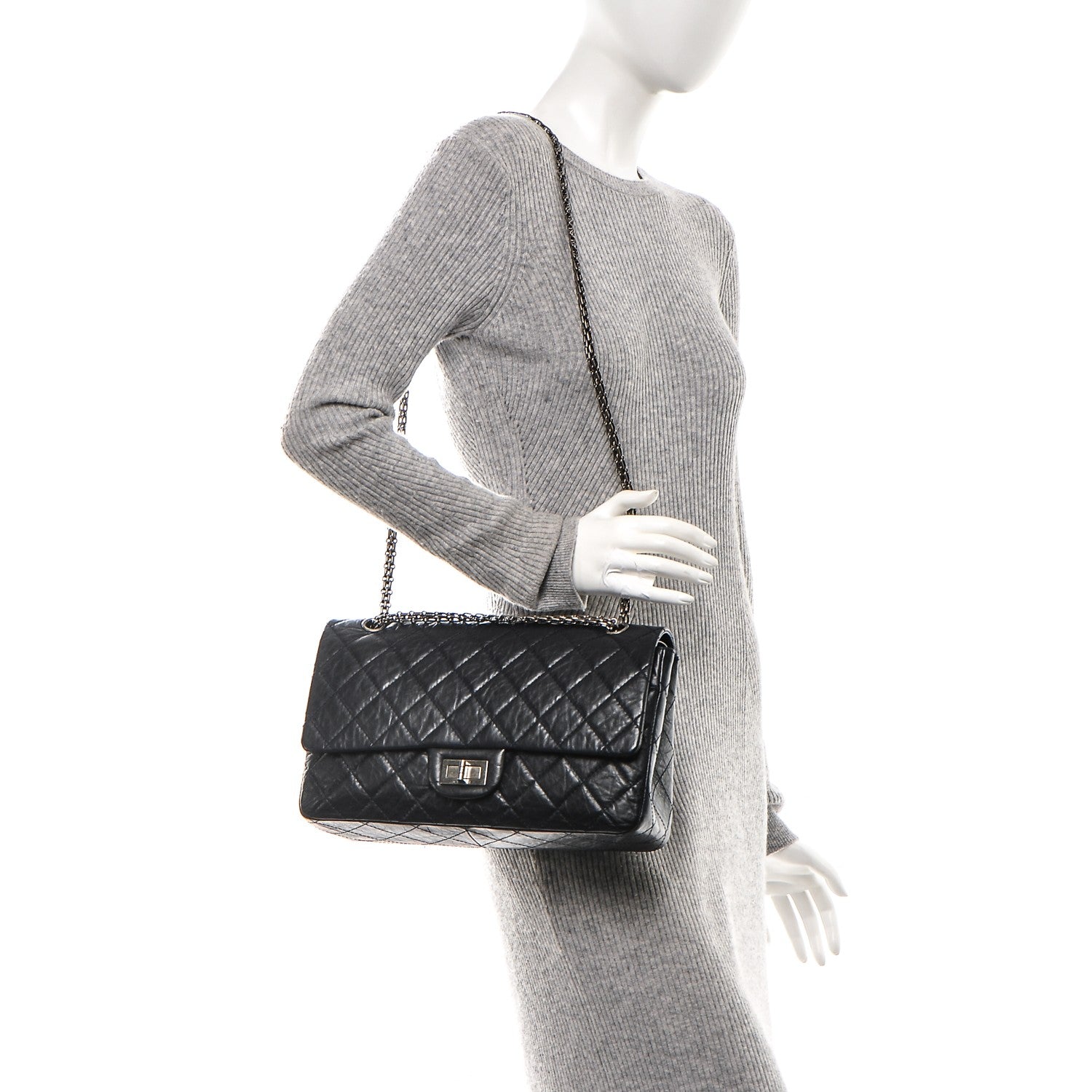 Chanel Aged Calfskin Quilted 2.55 Reissue 227 Flap Navy 3 of 9