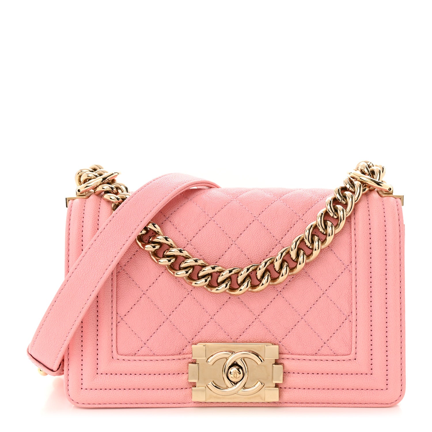 Chanel Caviar Quilted Small Boy Flap Light Pink 1 of 10