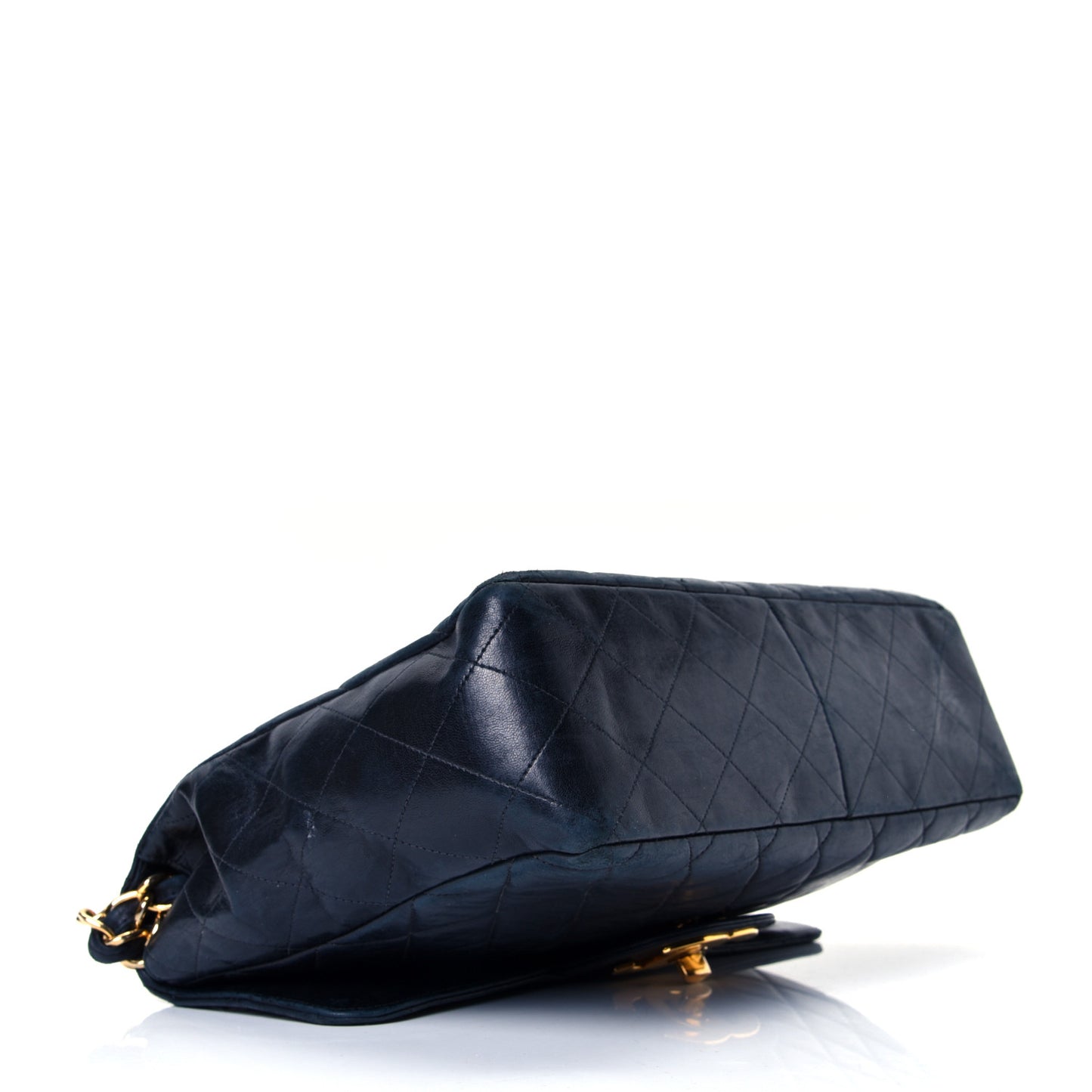 Lambskin Quilted XL Jumbo Single Flap Black