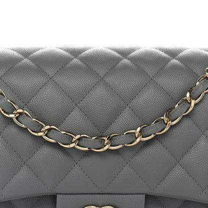 Chanel Caviar Quilted Jumbo Double Flap Grey 8 of 11