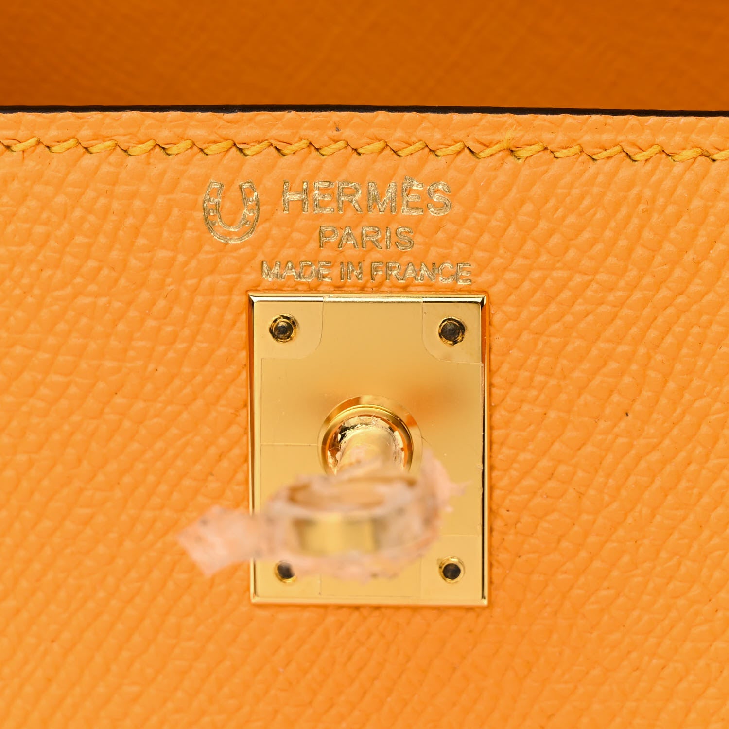 Hermes Epsom Horseshoe Kelly Sellier 25 Jaune D'or Feu 6 of 10