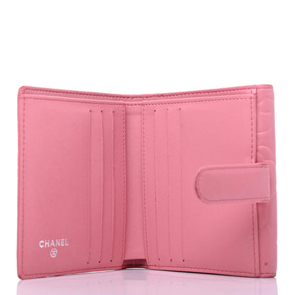 Chanel Lambskin Embossed Camellia French Wallet Pink 5 of 8