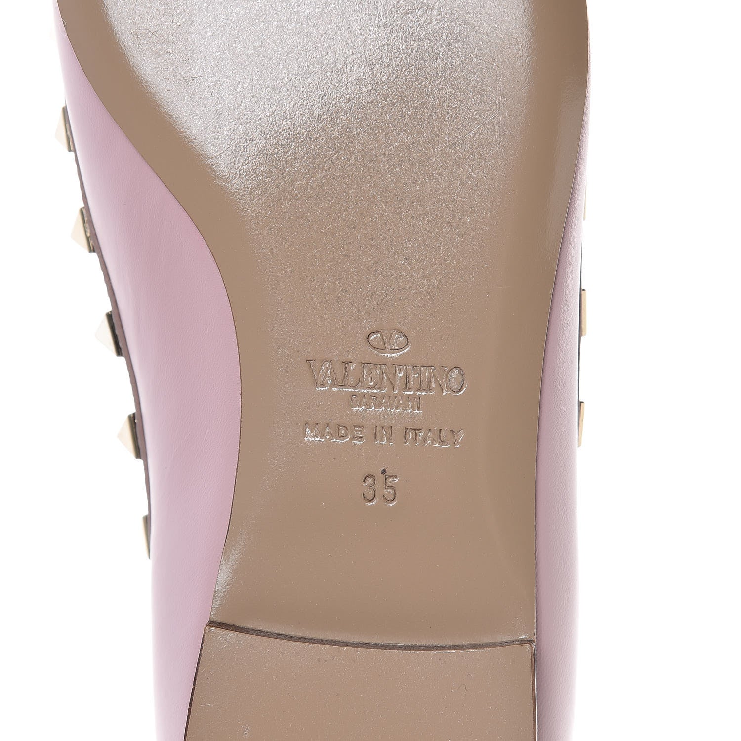 Valentino Garavani Calfskin Nappa Rockstud Ballerina Flats 35 Cipria Poudre 7 of 9