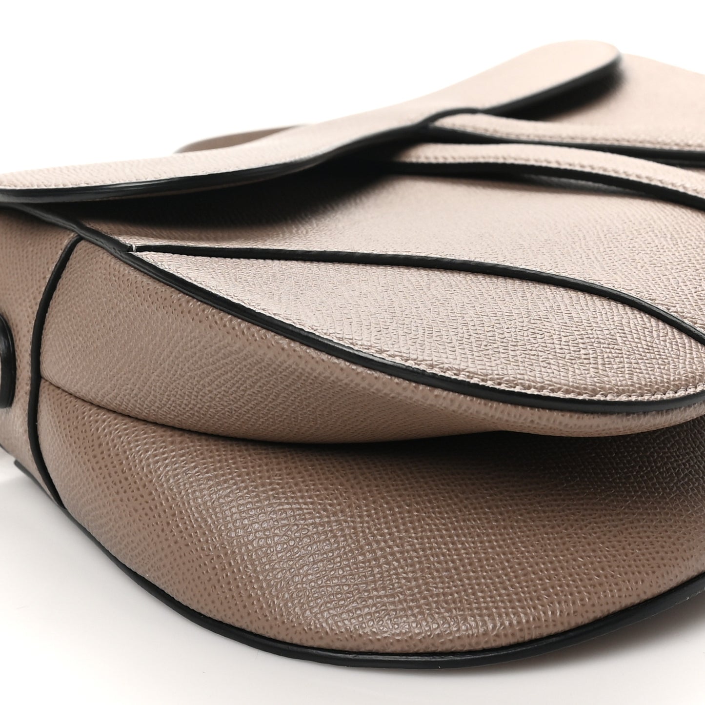 Grained Calfskin Saddle Bag Warm Taupe