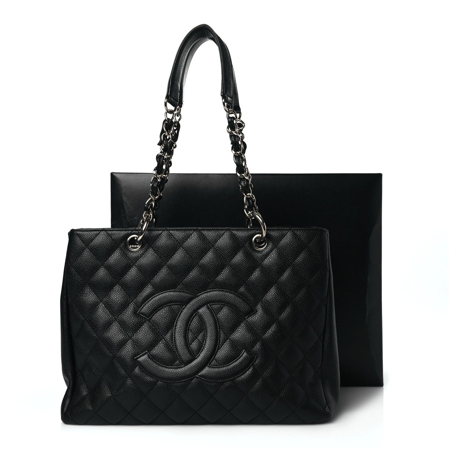 Caviar Quilted Grand Shopping Tote GST Black