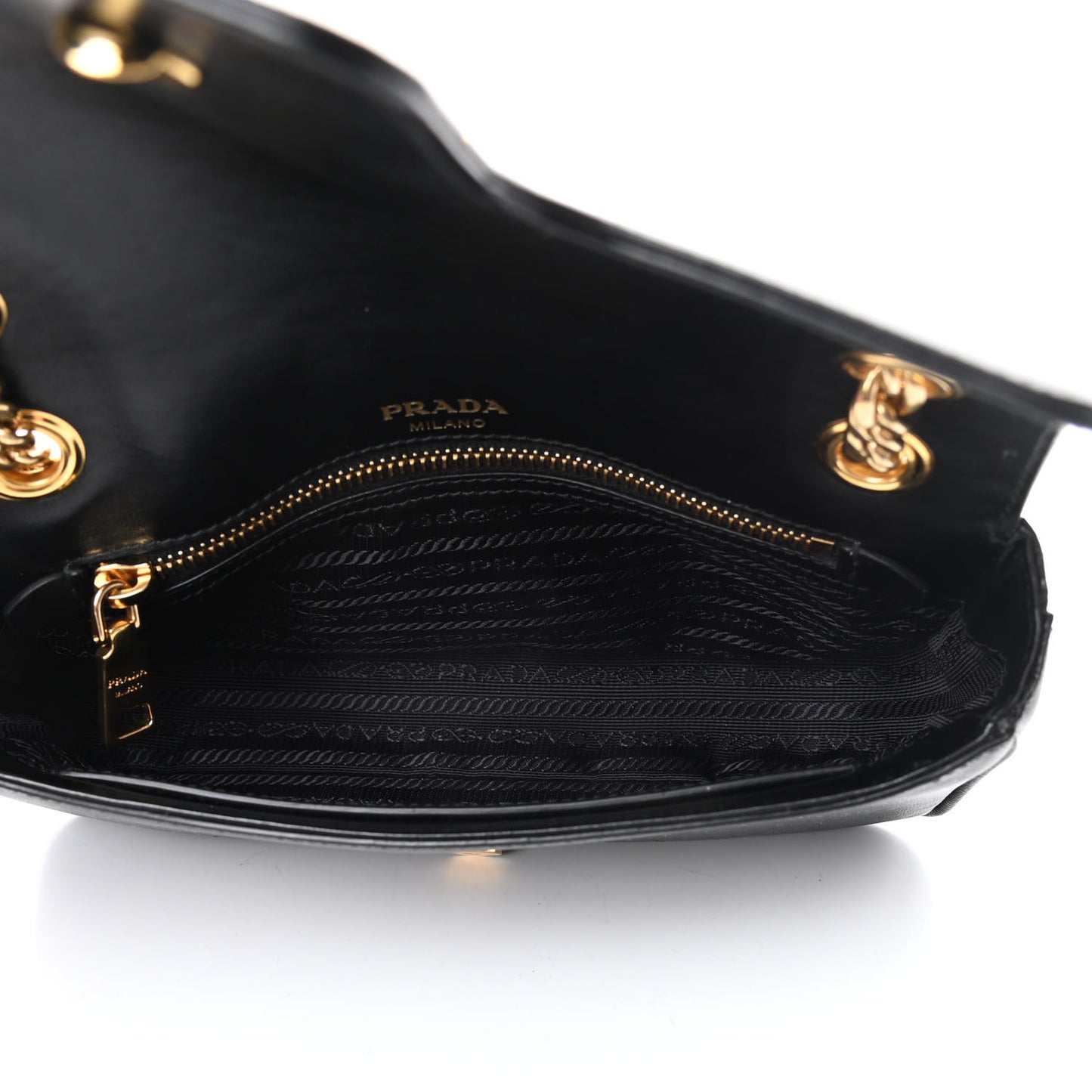 Saffiano Flap Shoulder Bag Black