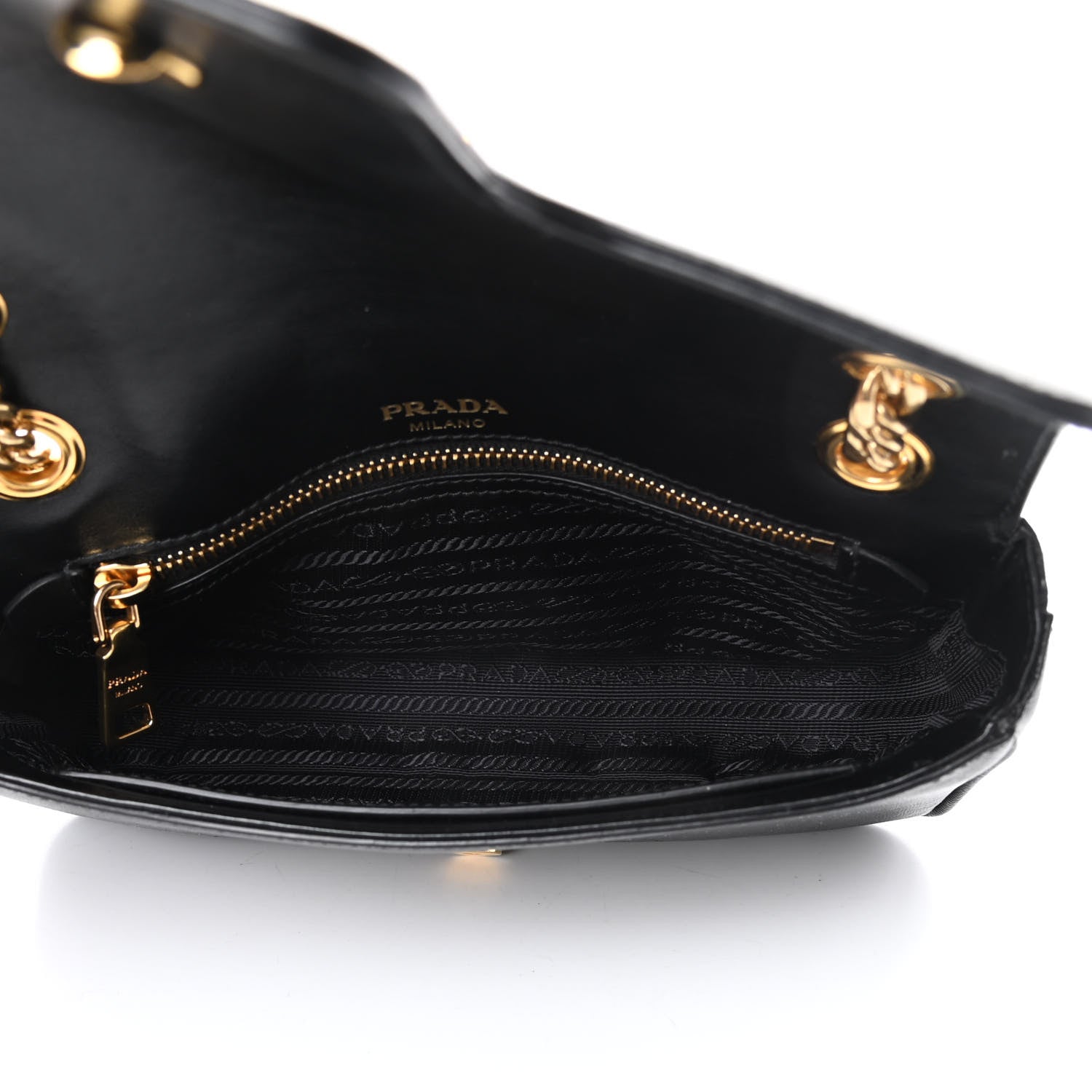 Prada Saffiano Flap Shoulder Bag Black 5 of 14