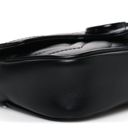 Gucci Calfskin Matelasse Monochrome GG Marmont Chain Belt Bag Black 9 of 10