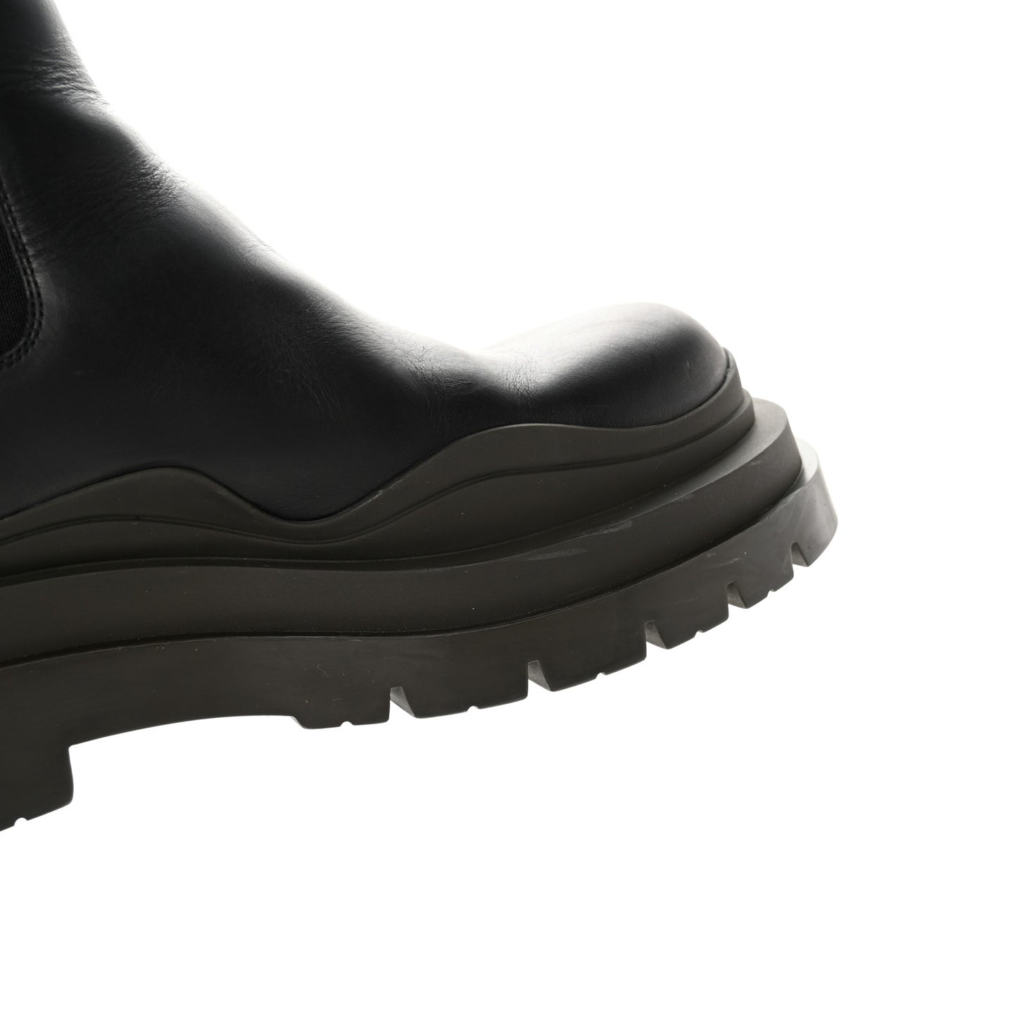 Calfskin The Tire Chelsea Boots 38 Black Camping