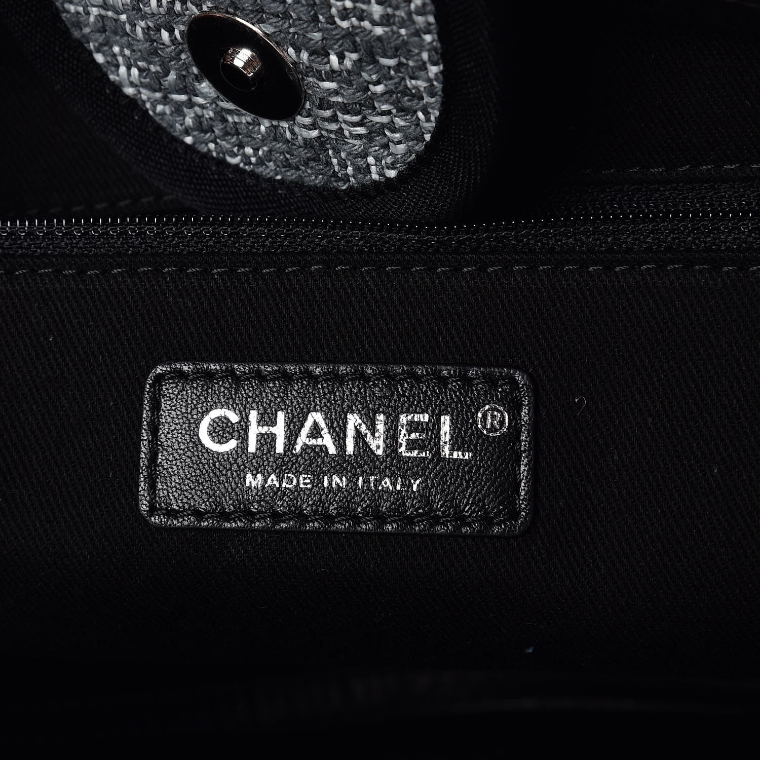 Chanel Canvas Large Deauville Tote Charcoal 6 of 8