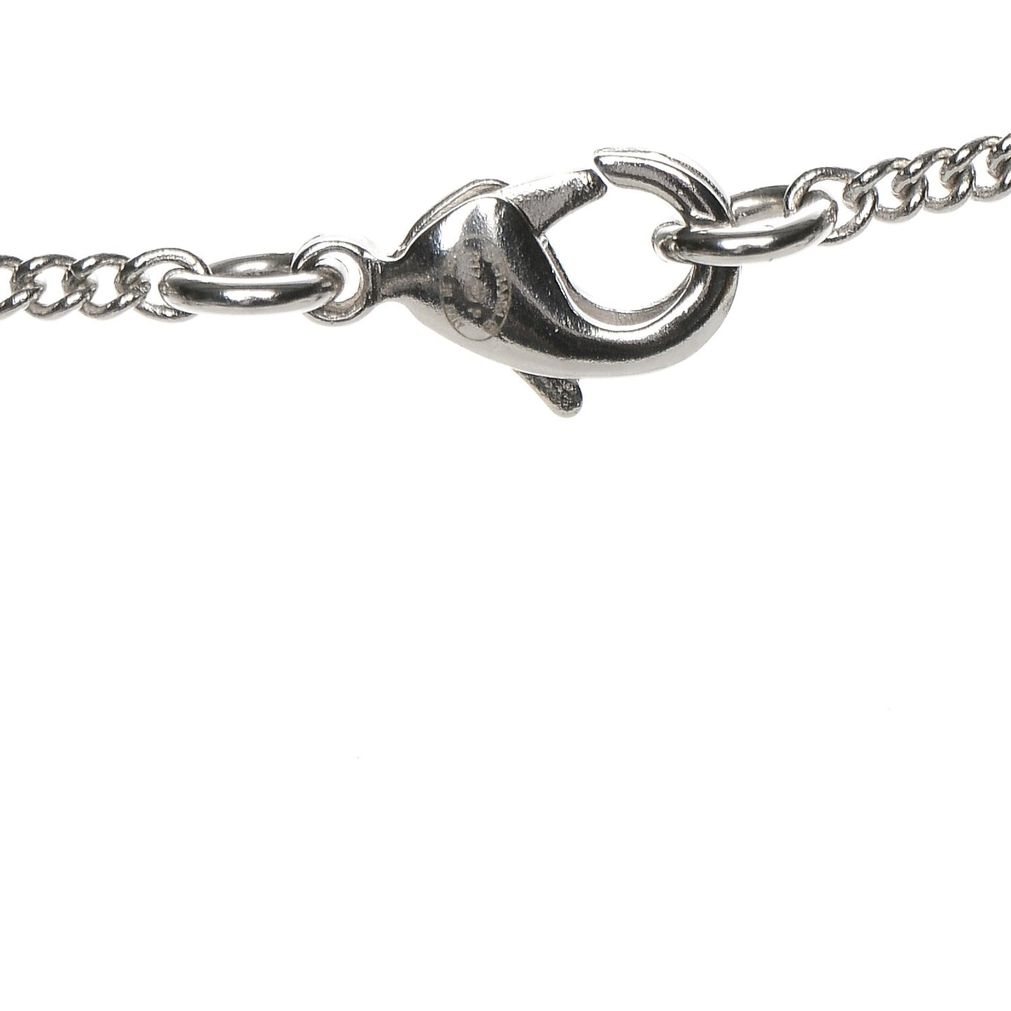 Baguette Crystal Large CC Necklace Silver Black