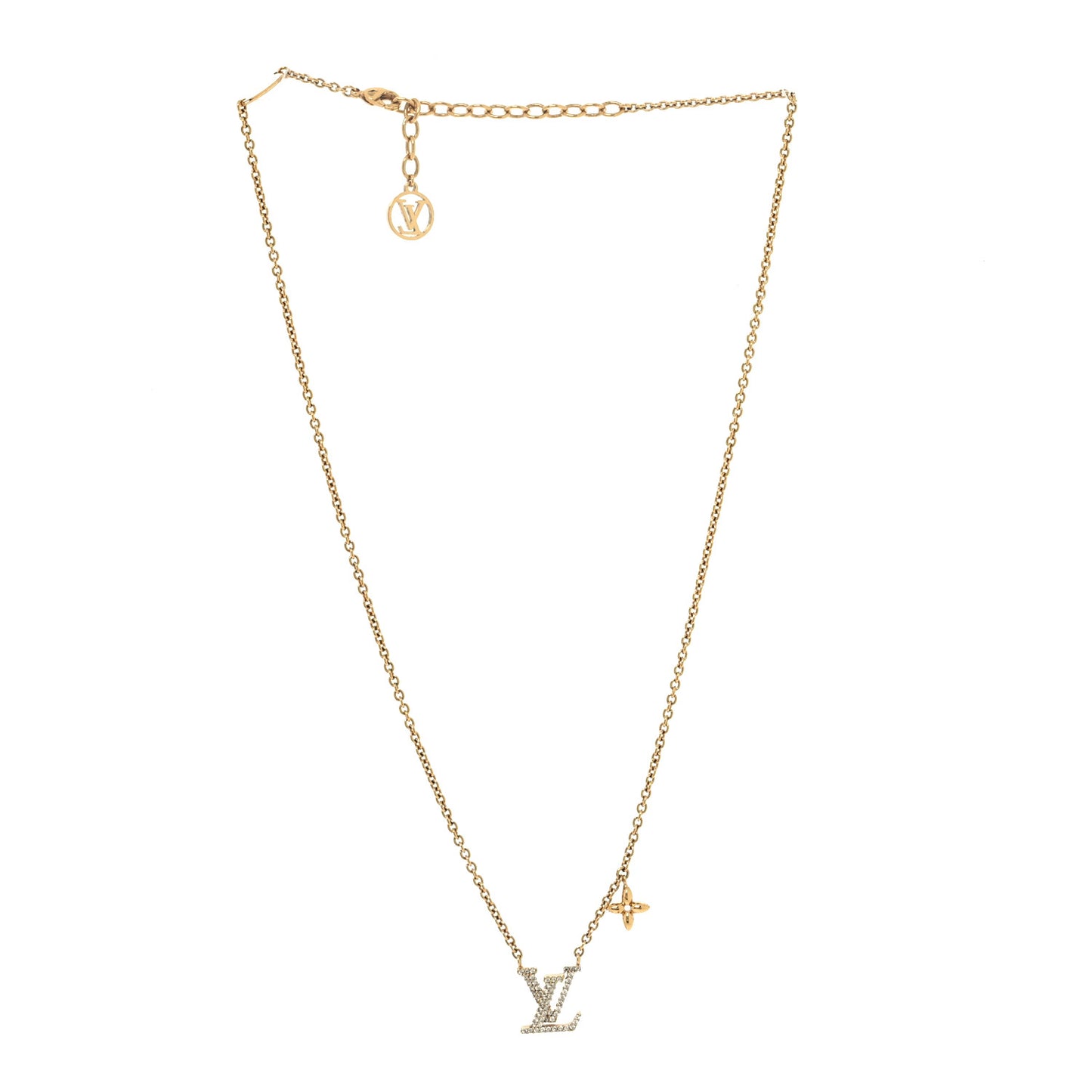Metal Crystal LV Iconic Necklace Gold