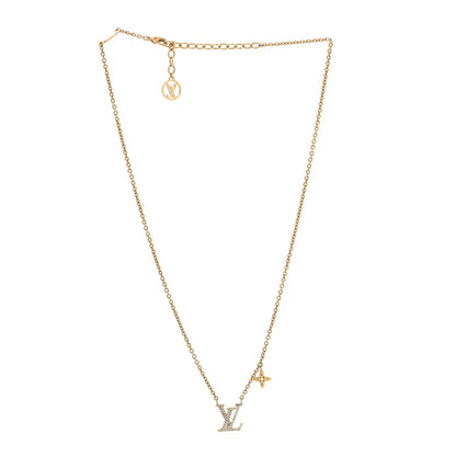 Louis Vuitton Metal Crystal LV Iconic Necklace Gold 3 of 7