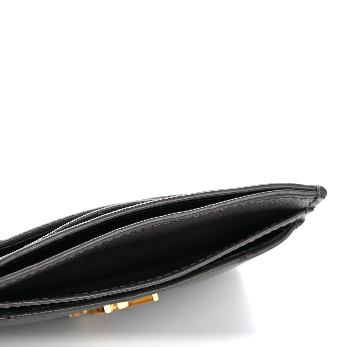 Grain De Poudre Matelasse Chevron Monogram Credit Card Case Fog
