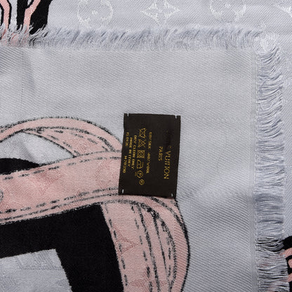 Louis Vuitton Silk Wool Square Handle Me Scarf Gris 5 of 5