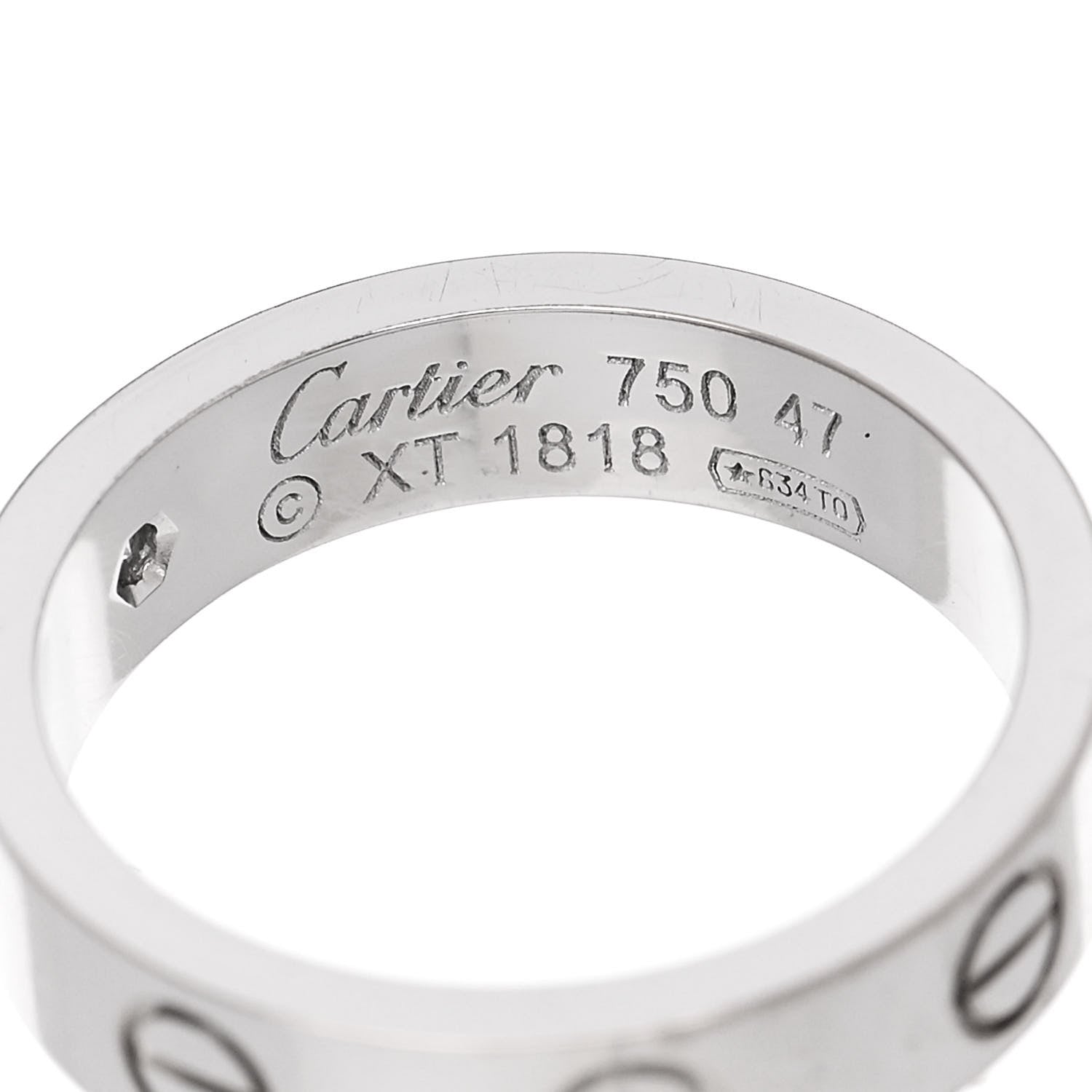 Cartier 18K White Gold Diamond 4mm LOVE Wedding Band Ring 47 4 4 of 4