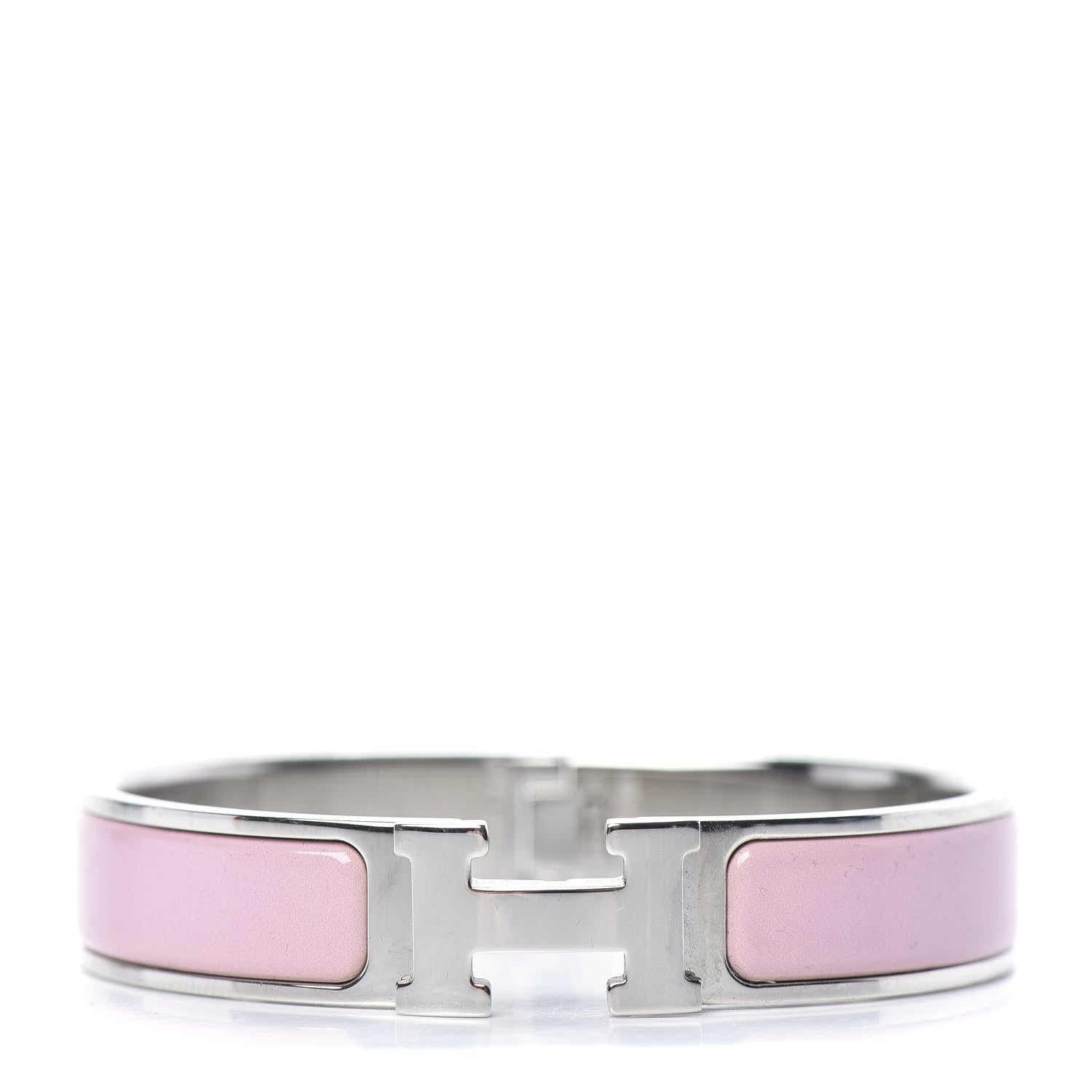 Hermes Enamel Narrow Clic Clac H Bracelet PM Rose Sakura 1 of 6