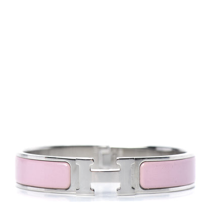 Hermes Enamel Narrow Clic Clac H Bracelet PM Rose Sakura 1 of 6