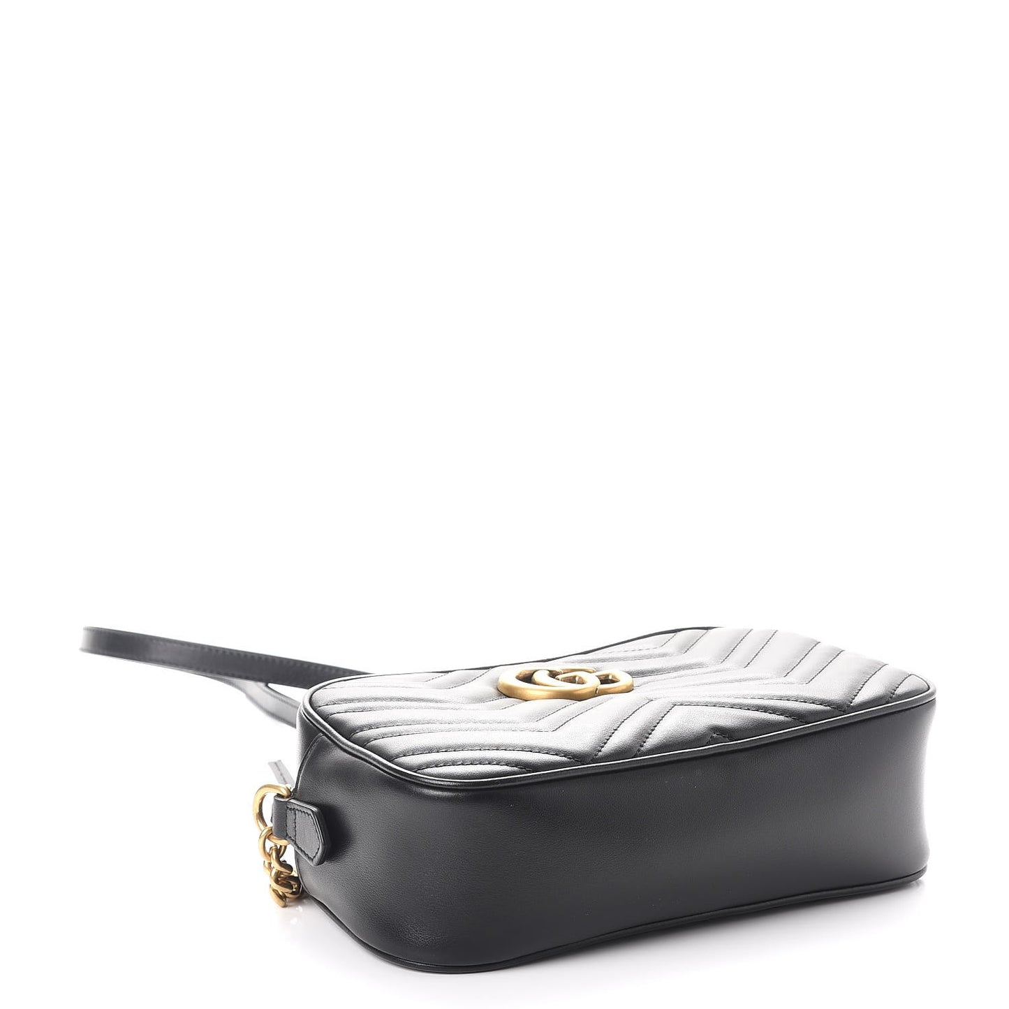Calfskin Matelasse Small GG Marmont Chain Shoulder Bag Black