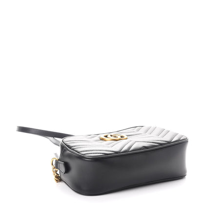 Gucci Calfskin Matelasse Small GG Marmont Chain Shoulder Bag Black 4 of 9