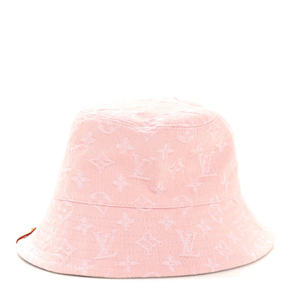 Louis Vuitton Monogram Denim Jacquard Bucket Hat S Pink 1 of 9