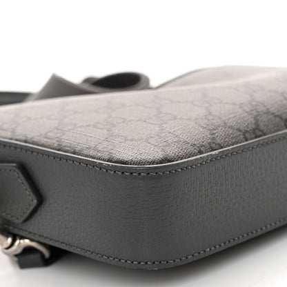 Gucci GG Supreme Monogram Textured Dollar Calfskin Web Ophidia Wristlet Shoulder Bag Grey Black Graphite Grey 8 of 10