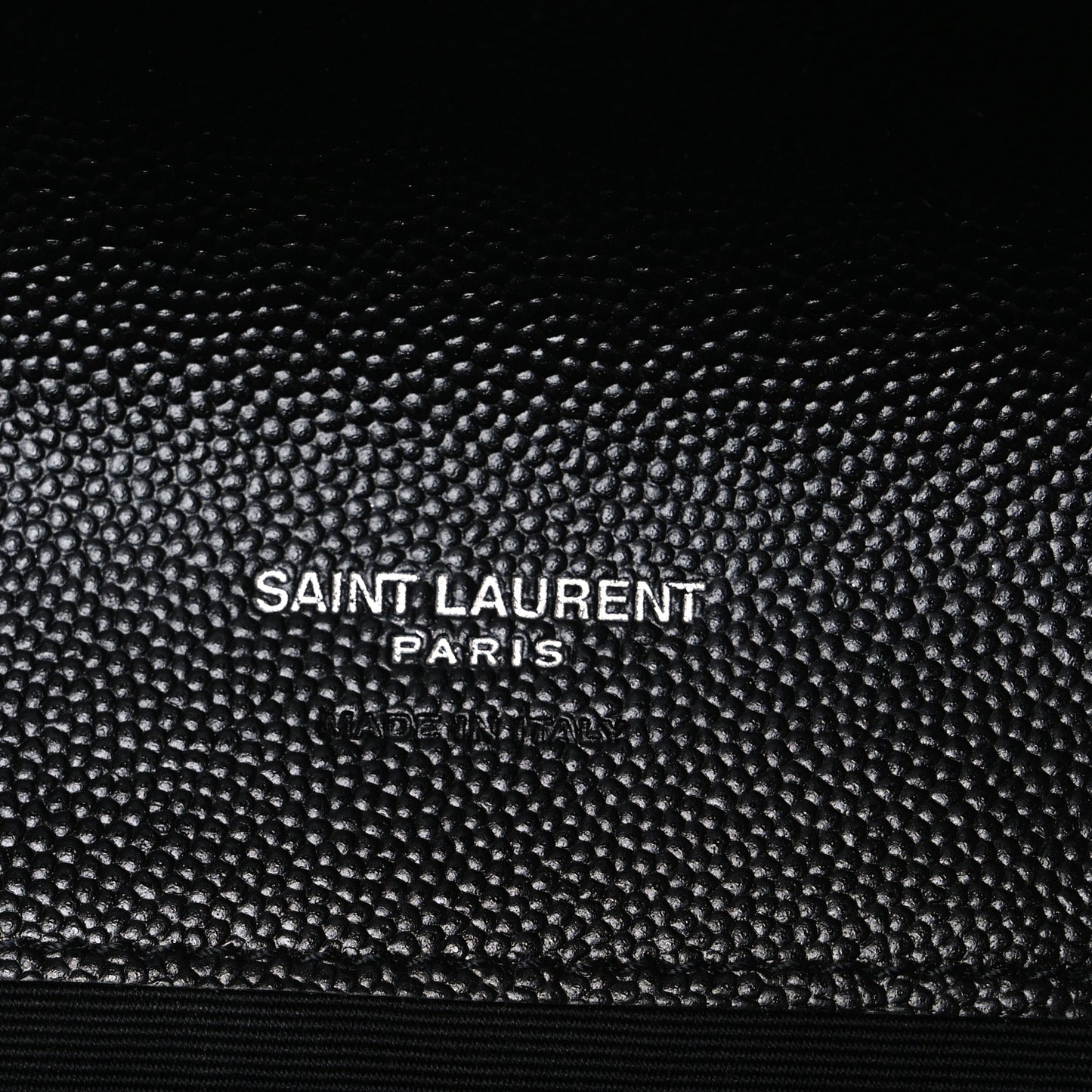Grain De Poudre Matelasse Chevron Monogram Envelope Clutch Black
