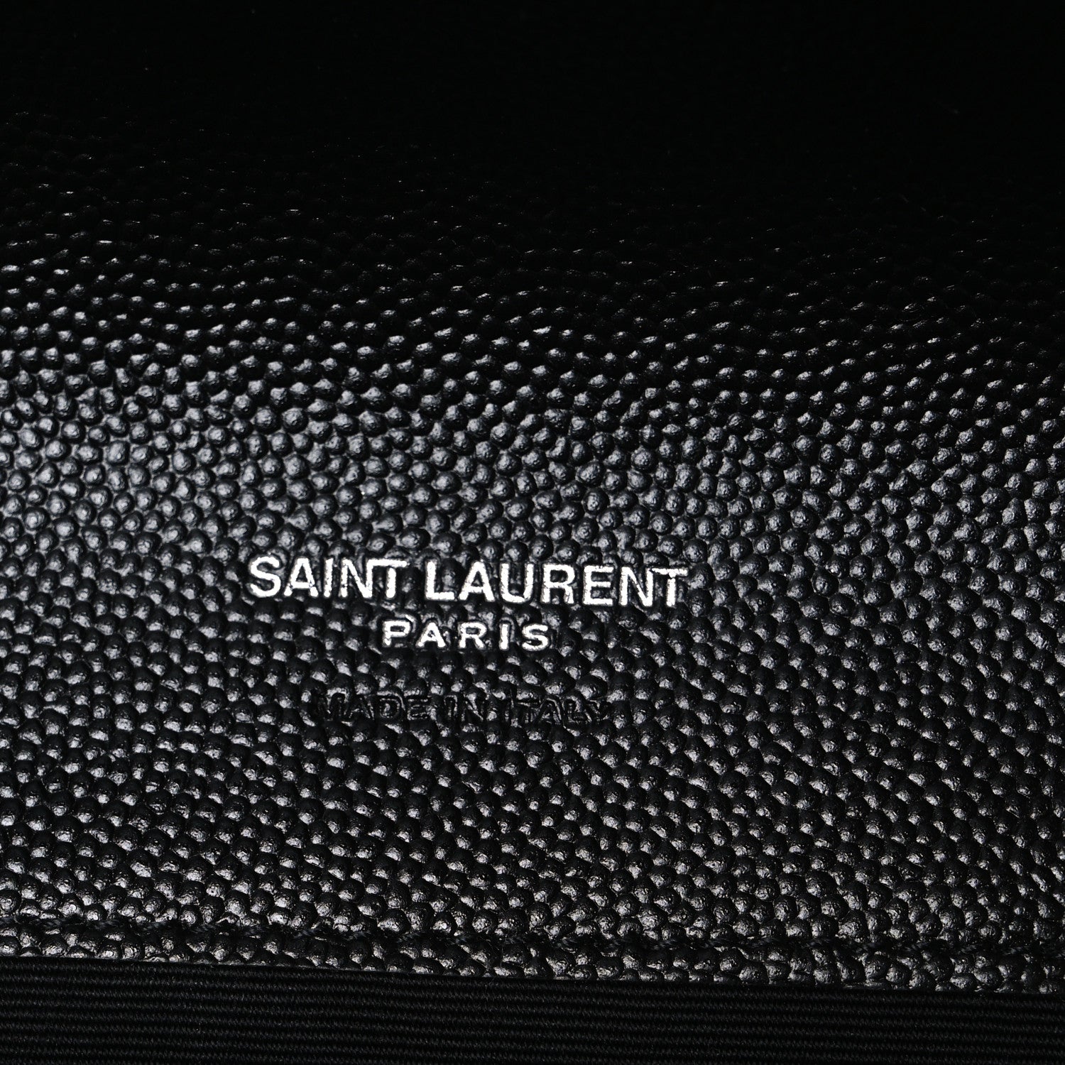 Saint Laurent Grain De Poudre Matelasse Chevron Monogram Envelope Clutch Black 6 of 7