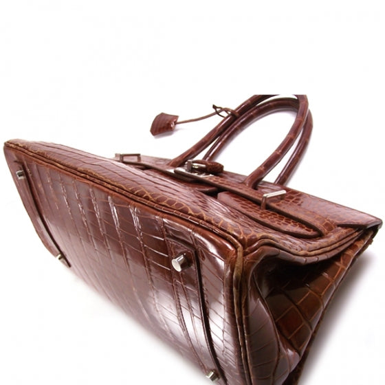 Shiny Porosus Crocodile JPG Birkin 42 Rouge H