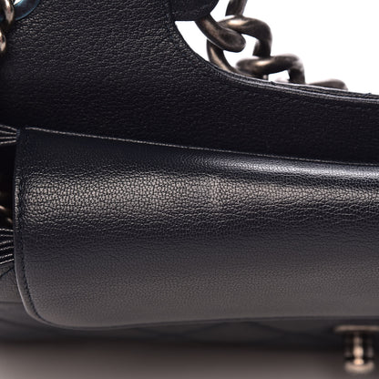 Chanel Goatskin Quilted Large Perfect Edge Flap Navy 9 of 20