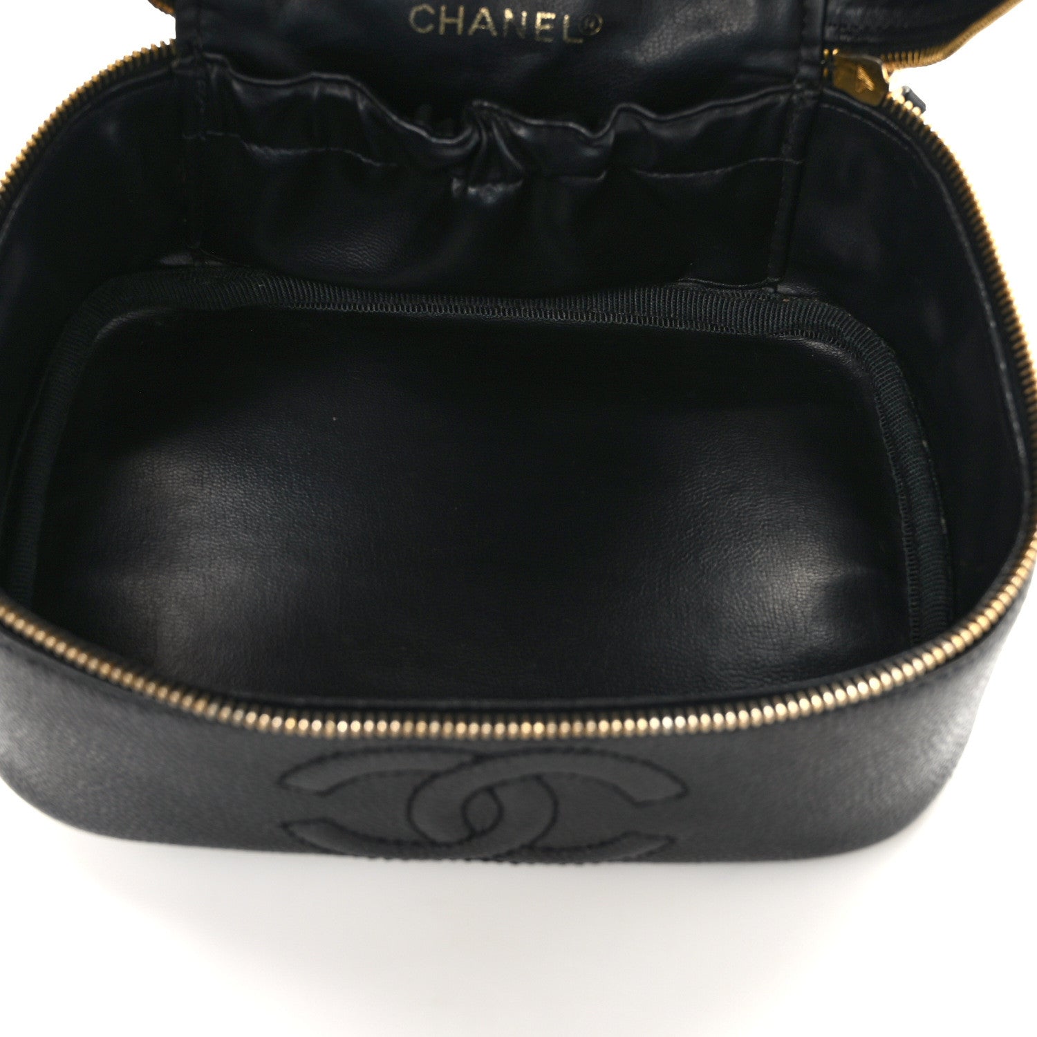 Chanel Caviar CC Vanity Cosmetic Case Black 5 of 9
