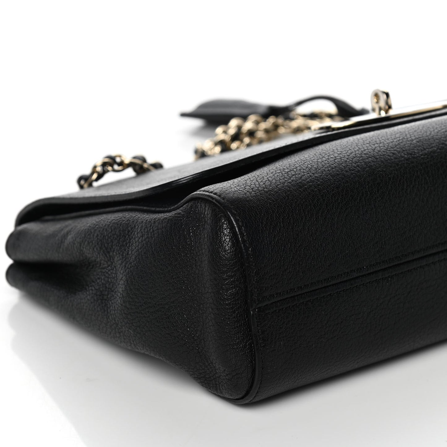 Glossy Goatskin Medium Lily Black