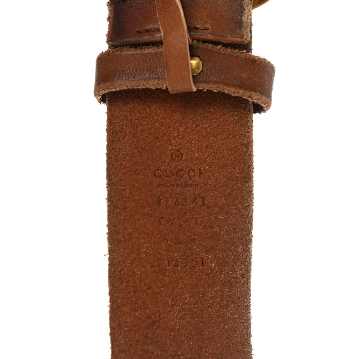 Gucci Calfskin Crystal Double G 40mm Belt 95 38 Brown Multicolor 3 of 5