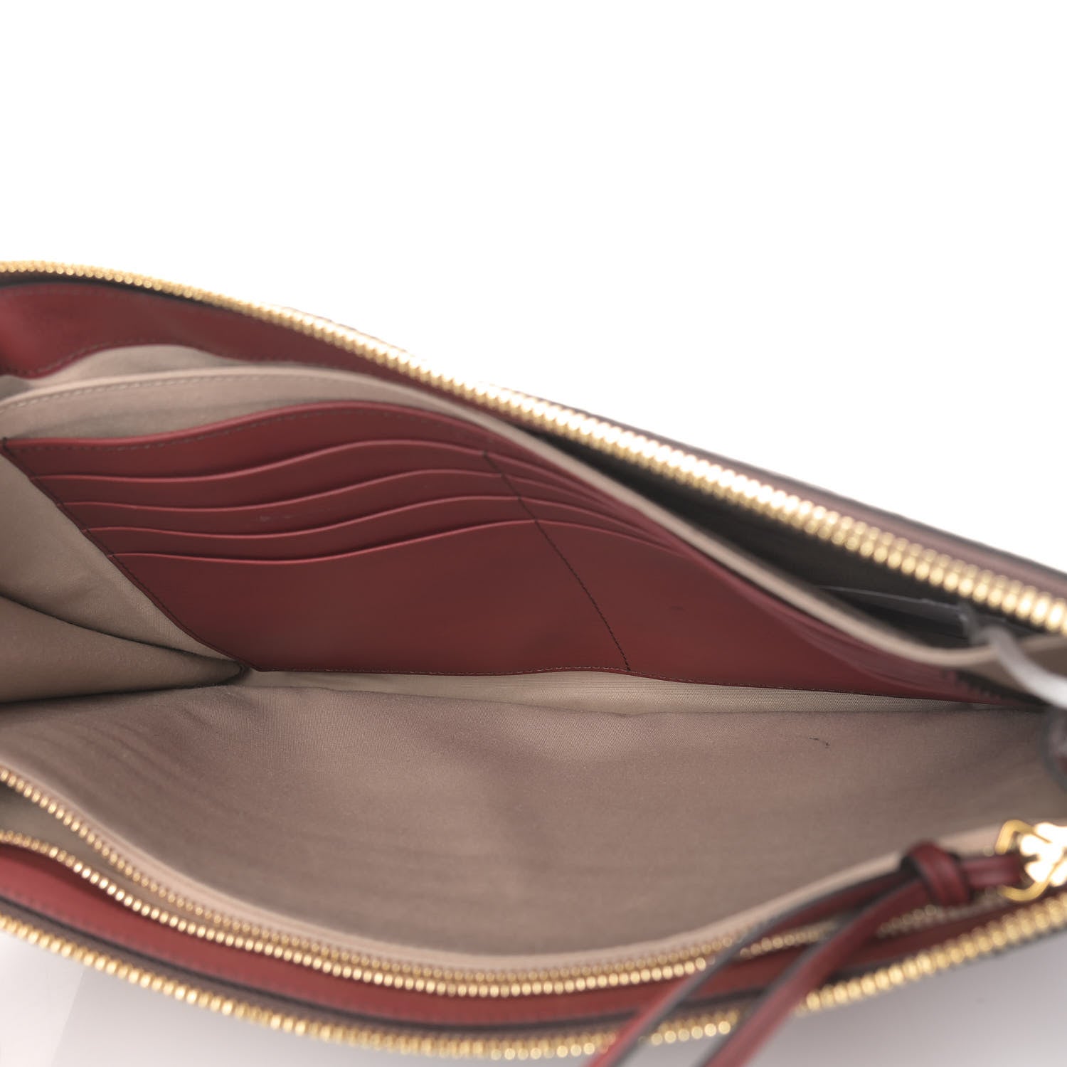 Chloe Python Embossed Calfskin Alphabet Flat Pouch Clutch Brown 5 of 12