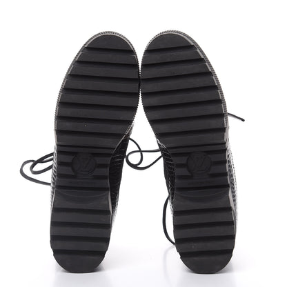 Louis Vuitton Suede Calfskin Monogram Laureate Platform Desert Boots 39 Black 5 of 8