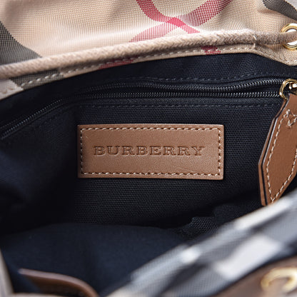 Burberry Nylon Calfskin Nova Check Backpack Brown 6 of 11