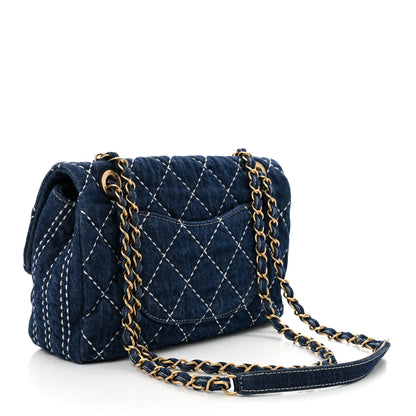 Chanel Denim Quilted Medium Denim Trip Single Flap Blue 3 of 11