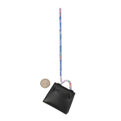 Hermes Tadelakt Mini Kelly Twilly Bag Charm Black 2 of 3
