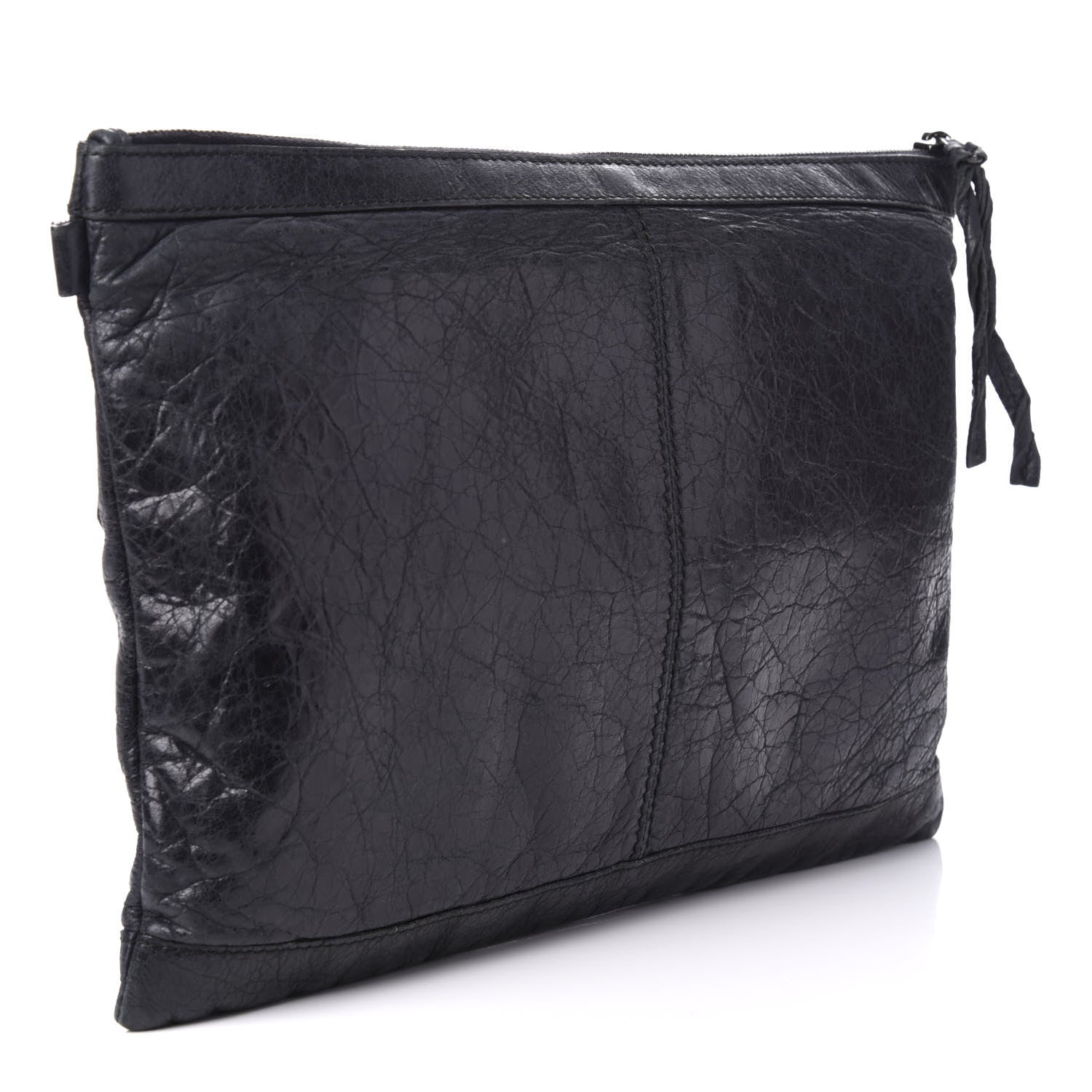 Balenciaga Agneau Classic Hardware Large Zip Pouch Black 2 of 7